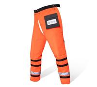 YARDMARIS Chaps technique pour tronçonneuse par UL Classe A 8 couches Style tablier, Orange, L