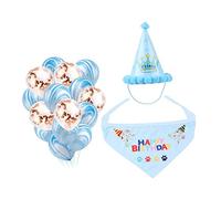 Yardwe 1 Ensemble Chapeau d'anniversaire Et Ballon De Clôture Fournitures pour Animaux De Compagnie Chapeaux Bleus Chien Laisser Fête Chiot Thème Décoration Kit De Chapeau