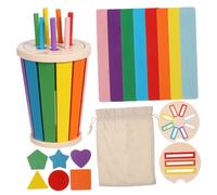 Yardwe 1 Ensemble Classificateur de Couleurs et Formes Bois Jeu de Reconnaissance Géométrique pour Activités Apprentissage Montessori et Salle de Jeu