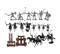 Yardwe 1 Ensemble de Figurines de Chevaliers - Soldats médiévaux Miniatures avec Chevaux en Plastique - Coffret de Jeu de Guerriers Miniatures réalistes, idéal comme Cadeau d'anniversaire
