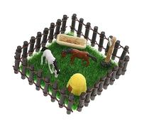 Yardwe 1 Ensemble Modèle De Maison De Poupée Modèle Réduit De Haras Petite Écurie pour Chevaux Éducatif D'écurie Grange Miniature Fabriquée à La Main Plastique Coffee