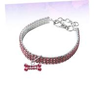 Yardwe 1 Pièce Collier Chien Strass Étiqueter Chiens Couleurs Nom Colliers Chiot Chat Collier De Chien Élastique Collier pour Animaux De Compagnie Rose