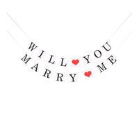 Yardwe 1 Set Bannière de Demande en Mariage Will You Marry Me en Papier Coloré, Décoration Suspendue pour Voiture de Mariage, Ambiance Romantique, pour Fêtes en Intérieur et Extérieur