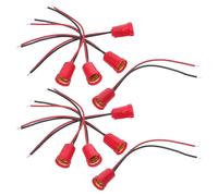 Yardwe 10 Pièces Douille de Lampe Miniature E12 avec Fils, Culot D'ampoule avec Cordon, Plastique Rouge, pour Lampes Indicatrices, Jouets Lumineux et Bricolage Électronique