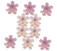 Yardwe 10 Pièces épingle à cheveux en cristal barrettes à cheveux pinces à cheveux fleuries petit rose strass griffe mini pinces à cheveux pince à cheveux pour les filles Alliage de zinc