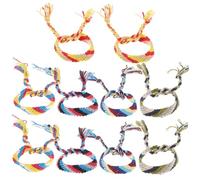 Yardwe 10 pièces Lot de Bracelets Amitié Tissés Main Colorés Style Ethnique Décor Poignet pour Femmes et Filles Couleur Aléatoire Couleur Aléatoire