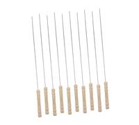 Yardwe 10 Pièces Lot De Brochettes Ronde Barbecue Inox Avec Manche En Métal Pour Griller Et Camping