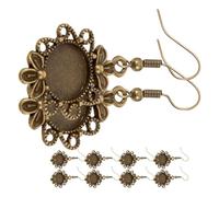 Yardwe 10 pièces Lot de Supports de Boucles Oreilles Vintage Alliage Plateau de Monture pour Pendentif DIY Accessoire Création Bijoux Base de Lunette pour Boucles Oreilles Fantaisie
