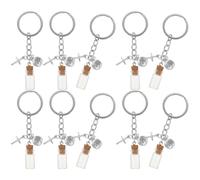 Yardwe 10 Pièces Porte-clés Accessoire Polyvalent Bouteille à Souhaits Croix en Verre Design Creux, Charme Religieux pour Déplacements et Souvenirs DIY