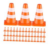 Yardwe 100 Pièces Miniature Cônes de Circulation Orange pour Garçon Fille Éducatif de Signalisation Routière Barrière de Sécurité pour Apprentissage et Activités