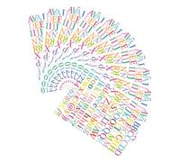 Yardwe 10feuilles Autocollants Alphabet Lettres Colorées Chiffres Et Décalcomanies Pour Scrapbooking Décoration De Skateboard Guitare Bouteille Eau Album Photo