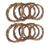 Yardwe 10pcs Accessoires pour Cadre de Couronne en Matière Synthétique Marron, Cercle Rond pour Décoration DIY et Couronne de Noël