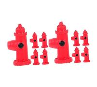 Yardwe 10pièces Décorations Miniatures De Borne à Incendie Imitées pour Paysage Urbain Signes De Circulation pour Décor De Bureau Et Jardin