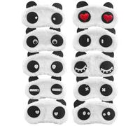 Yardwe 10pièces Masques de Sommeil Garçon Fille Peluche Panda Lot de Masques Confortables et Ajustables Cache-yeux Doux Coton pour Nuit Voyage et Sieste