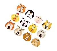 Yardwe 12 Feuilles Autocollants Milestone pour Bébés Autocollants Animaux pour Nouveaux Décalcomanies Auto Adhésives pour Capturer Mensuelles Vie