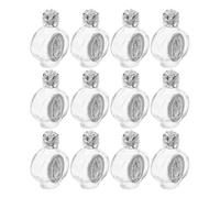 Yardwe 12 Pièces Bouteille D'eau Bénite en Verre Rechargeable 15ml Décor Fleur de Rose pour Célébrations Religieuses et Baptêmes Chrétiens