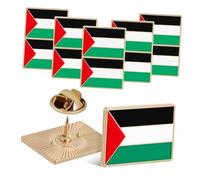 Yardwe 12 pièces Broche Drapeau Palestine Lot de Épingle Carrée pour Vêtements Accessoires Décoration Vestimentaire Pin Patriotique pour Hommes et Femmes