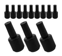 Yardwe 12 Pièces Flacons Ronds en Verre Noir 15ml pour Vernis à Ongles, Rechargeables avec Pinceau, Protection la Lumière, pour Remplissage et Nail Art