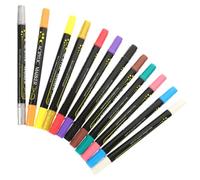 Yardwe 12 Pièces Kit de Marqueurs Acryliques, Stylos à Dessin Double Pointe, 12 Couleurs, Plastique, pour DIY et Loisirs Créatifs, Écriture Fluide, Facile à Ranger, pour Étudiants
