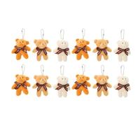 Yardwe 12 Pièces Mini Peluche Ours Mignon avec Porte-clés Pendentif | Peluche et Coton Pp, Usage Paquet ou avori Fête, Présent Saint Valentin