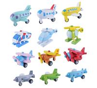Yardwe 12 Pièces Modèles de Mini Bois pour Garçon Fille Éducatifs Colorés pour Décoration de Chambre Garçon Fille et Développement Cognitif