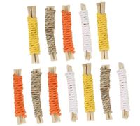 Yardwe 12 Pièces pour Animaux de Compagnie Rabbit Toys Rongeurs Guenon à mâcher Rat Chiens Bois Jouets Tige molaire pour Lapin collations pour Animaux de Compagnie Doux Bambou