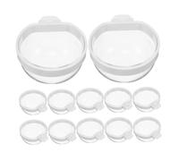 Yardwe 12 Pièces Transparent Small Bird Feeder Bowls Anti-Spill Removable Parrot Feeding Trays for Cockatiel Budgie Parakeet Indoor Cage
