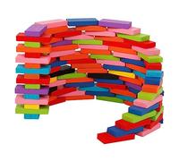 Yardwe 120 Pièces Jeu de Blocs Domino Colorés Éducatif pour Coordination et Créativité pour Activités Familiales et Apprentissage Préalable
