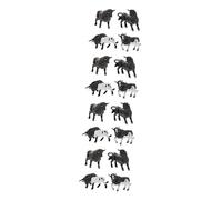 Yardwe 16 pièces Miniature Simulation Cow Figurines Set Creative Animal Models for Learning and Decoration Compact Smooth Toy for Early Education and