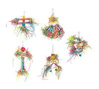 Yardwe 1ensemble Jouets à Suspendre pour Perroquets Jouets à Mâcher Tube Tressé pour Oiseaux Décoration De Cage pour Occuper Vos Oiseaux
