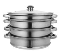 Yardwe 1pièce Faitout Vapeur Acier Inoxydable Multifonction avec Couvercle Transparent Cuisson Saine pour Soupe et Légumes pour Cuisine Familiale