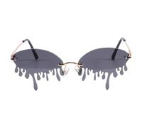 Yardwe 1pièce Lunettes de Soleil Créatives Style Larmes pour Fête Accessoires de Scène Unisexes Lunettes Grises Élégantes et Amusantes