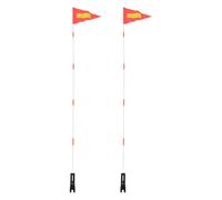 Yardwe 2 Ensembles Drapeau avec Sécurité et Rouge de Golf pour Voiturette Mât Métallique, Installation Facile et Visibilité 360° Scooter de Mobilité pour Activités Extérieures
