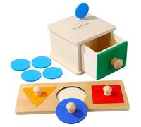 Yardwe 2 Ensembles Jeu Éducatif Montessori Bois pour Tout-Petits Coffret Puzzles Géométriques Colorés Jouets Éveil pour Reconnaissance des Formes Couleurs Développement Motricité Fine et