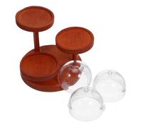 Yardwe 2 Ensembles Support Miniature Niveaux Bois avec Cloche pour de Snacks Fruits et Desserts Miniatures pour Décoration de Maison de Poupée