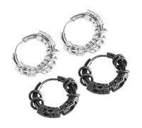 Yardwe 2 paires Boucles Oreilles Homme Dragon Design Rond Acier Inoxydable Élégant pour Anniversaire Saint-valentin