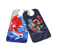 Yardwe 2 pièces Bavoirs Adultes Imperméables Réutilisables Lot Protection Vêtements pour Personnes Âgées et Patients Bavoirs Alimentaires Confortables et Étanches