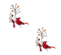 Yardwe 2 Pièces bijoux en vitrail décoration suspendue à la maison signe de bienvenue d'oiseau Tenture murale oiseau décoration suspendue oiseau en verre décor d'oiseau en verre le fer