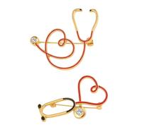 Yardwe 2 pièces Broche Stéthoscope Alliage Créative pour Infirmière et Médecin Accessoires Décoratifs pour Vêtements Sacs Chapeaux Cadeau Professionnel