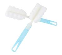 Yardwe 2 Pièces Brosse de Nettoyage pour Bouteilles de Ensemble Éponge Remplaçable pour Biberons Tétines et Accessoires Design Ergonomique Bleu