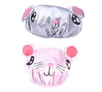Yardwe 2 Pièces Chapeau Douche Enfant Bonnet Bain Garçon Fille Bonnet Nuit Élastique Lot Protection Cheveux Garçon Fille