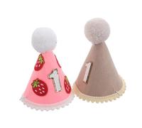 Yardwe 2 pièces Chapeau Feutre Unique pour Première Fête Anniversaire Accessoire pour Gâteau Smash et Photographie