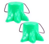 Yardwe 2 pièces Chaussures Stilts pour Garçon Fille Plastique Dragon Claw Vert Jouets Équilibrants pour Débutants Échasses de Sport Extérieur pour Développement de Couleur Aléatoire