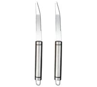 Yardwe 2 Pièces Couteau à Pamplemousse Éplucheur de Pamplemousse en Acier Inoxydable, Outil D’épluchage Argenté, Utilisation une Main, pour Mangues et Oranges, Maison Cuisine