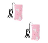 Yardwe 2 Pièces Couverture D'isolation Bouteille D'isolation Thermique Chaud Chauffe-biberon pour Biberon Couverture Chauffante pour Bouteille à Chaleur De Biberon Rose Pur Coton