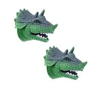 Yardwe 2 Pièces de Jeu de Doigts du modèle de Dinosaure Jeu de rôle marionnette à Main marionnette à Main pour Enfants à Main Aniaml Posse à Main Dinosaure Vert