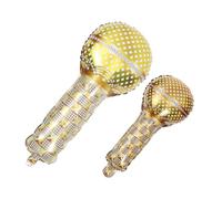 Yardwe 2 Pièces Décoration Ballon Ballons De Micro Décorations Microphone Gonflable Guirlande De Ballons Faire La Fête Première Mariage Cotillons Gonflables Doré Film D'aluminium