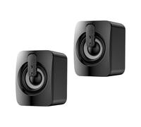 Yardwe 2 Pièces Enceinte Portable USB Noire pour Ordinateur de Bureau et Portable Haut-parleurs Doubles 50mm, Système D'amélioration des Basses, Câble de 1,3 Mètre, pour Bureau et Maison