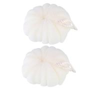 Yardwe 2 pièces Éponge de Exfoliante Fleur Bain Maille PE avec Corde Suspendue Boule Moussante Douce pour Nettoyage Corporel et Élimination de Excès Huile Accessoires Douches Pratique et