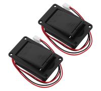 Yardwe 2 Pièces étui à piles pour guitare Couverture de batterie pour la guitare acoustique couvercle de batterie de basse boîtier de support de Plastique Noir
